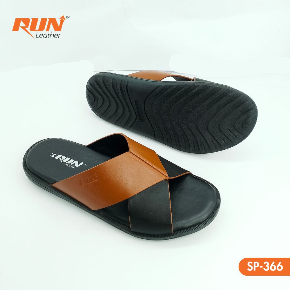 Super Soft Cross Belt Sandals Black & Mustard SP-366